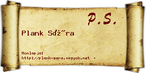 Plank Sára névjegykártya