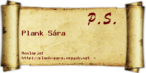 Plank Sára névjegykártya